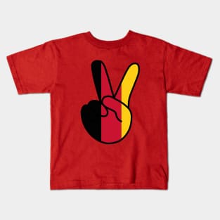 Belgium Flag V Sign Kids T-Shirt